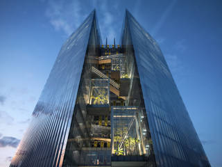 Commercial Bank Headquarters Mixed-use Project, Architecture by Aedas Architecture by Aedas Study/office Metal Grey