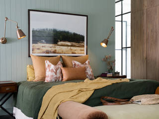Serene Retreat, Sunbrella Sunbrella Rustic style bedroom Flax/Linen Pink