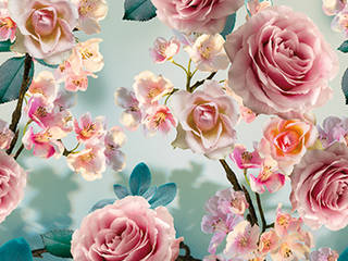 Fleurige Keuken Bloemen Look - Keukenachterwand DW7294, Designerwand.nl Designerwand.nl 모던스타일 벽지 & 바닥 알루미늄 / 아연