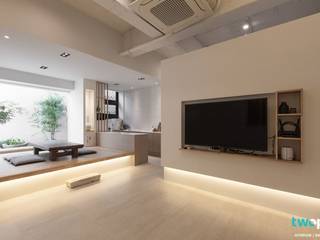 전주인테리어 팔레트 가든, 상가주택 인테리어, 디자인투플라이 디자인투플라이 Asian style living room