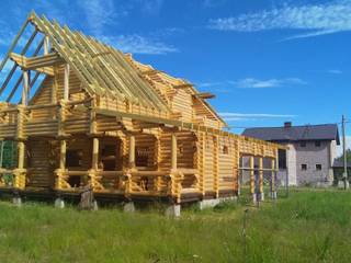 Сказочный дом из оцилиндрованного бревна., СК РРК СК РРК Wooden houses لکڑی Wood effect