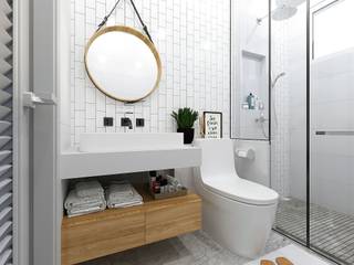 ผลงานการออก ห้องน้ำ โครงการ Ananya ที่จังหวัด สกลนครค่ะ, Bcon Interior Bcon Interior Casas de banho minimalistas