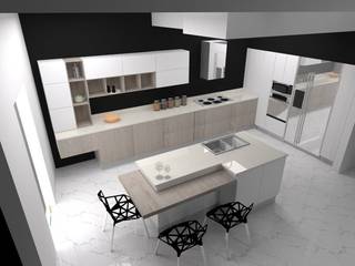 DISEÑO COCINA MINIMALISTA, Arq Luz Marcela García Arq Luz Marcela García Встроенные кухни