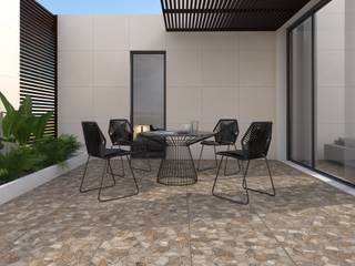 Estilo piedra, Interceramic MX Interceramic MX Rustic style balcony, porch & terrace Ceramic