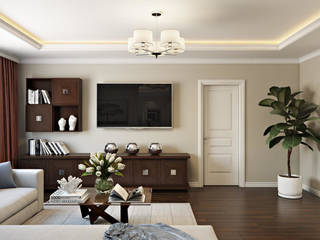 ЖК «Мастер и Маргарита», Студия дизайна "INTSTYLE" Студия дизайна 'INTSTYLE' Living room Wood Wood effect