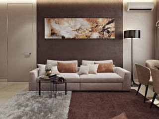 ЖК «Пресненский вал 21», Студия дизайна "INTSTYLE" Студия дизайна 'INTSTYLE' Living room لکڑی Wood effect
