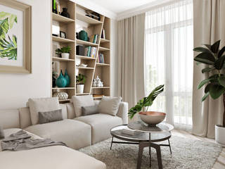 ЖК «Льва Толстого, 23», Студия дизайна "INTSTYLE" Студия дизайна 'INTSTYLE' Living room Wood White