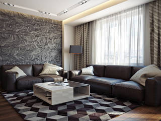 ЖК «Утесов», Студия дизайна "INTSTYLE" Студия дизайна 'INTSTYLE' Scandinavian style living room Wood Wood effect