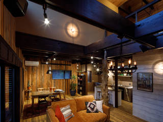 house-22, dwarf dwarf Rustic style living room