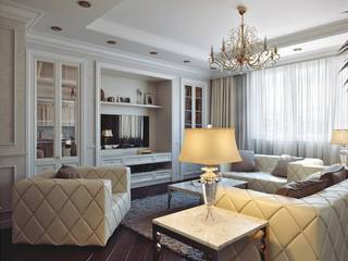 ЖК «Золотая Миля», Студия дизайна "INTSTYLE" Студия дизайна 'INTSTYLE' Living room Wood White