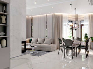 Дизайн Частного дома., Kleverc Kleverc Living room Marble