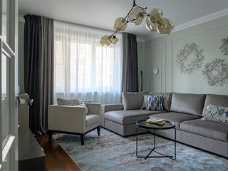 Гостиная для Ольги Зарубиной, Anastasia Yakovleva design studio Anastasia Yakovleva design studio Modern Living Room Wood Green