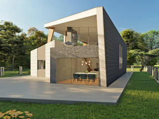 Una Vivienda de 2 pisos con una Fachada bastante particular, estudioAMA estudioAMA บ้านไม้ ไม้ Wood effect