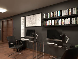 Departamento de soltero en Miraflores , Alexander Congonha Alexander Congonha Eclectic style study/office Wood Grey