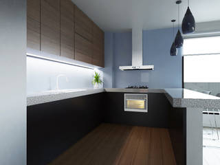 Remodelación, ampliación, construcción e implementacion de vivienda., Alexander Congonha Alexander Congonha Built-in kitchens Wood Blue