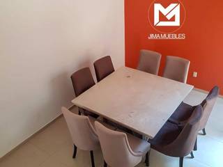 Comedor con cubierta de mármol, Jima muebles Jima muebles Ruang Makan Minimalis Marmer