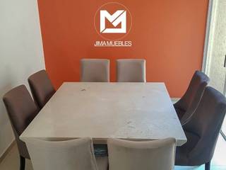 Comedor con cubierta de mármol, Jima muebles Jima muebles Ruang Makan Minimalis Marmer