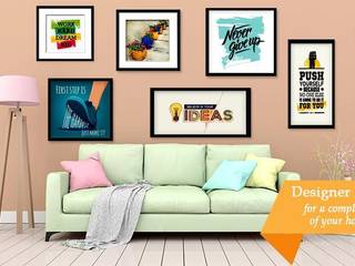 Collage Framed Paintings, WallMantra WallMantra Minimalist walls & floors Synthetic Brown