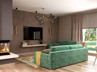 Проект для дома. Гостиная совмещенная с кухней-столовой, Koval Studio Design Koval Studio Design Classic style living room