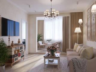 Измайловский бульвар, Студия дизайна "INTSTYLE" Студия дизайна 'INTSTYLE' Classic style living room Wood Wood effect