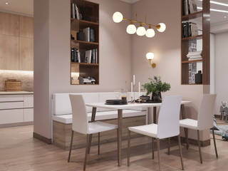 ЖК «Ломоносовский», Студия дизайна "INTSTYLE" Студия дизайна 'INTSTYLE' Scandinavian style dining room Wood Wood effect