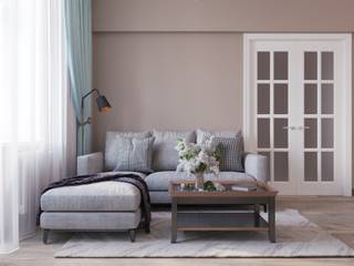 Фрунзенская набережная, Студия дизайна "INTSTYLE" Студия дизайна 'INTSTYLE' Living room Wood Wood effect