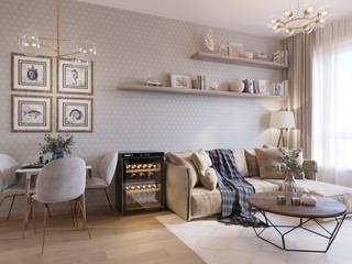 ЖК «Черняховского-19», Студия дизайна "INTSTYLE" Студия дизайна 'INTSTYLE' Living room Wood Wood effect