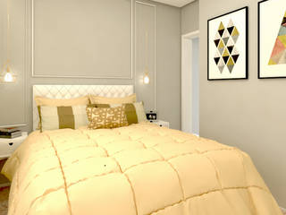 Apartamento H|L - Quarto Casal, Caroline Peixoto Interiores Caroline Peixoto Interiores Küçük Yatak Odası