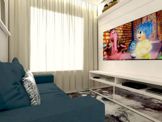 Apartamento H|L - Salas Integradas, Caroline Peixoto Interiores Caroline Peixoto Interiores Modern living room