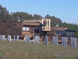 ampliacion rancho pinares, punta de lobos, pichilemu , chile, Q-bo proyectos de construccion Q-bo proyectos de construccion Бунгало Дерево Эффект древесины