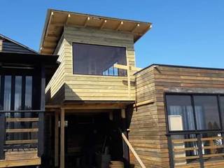 ampliacion rancho pinares, punta de lobos, pichilemu , chile, Q-bo proyectos de construccion Q-bo proyectos de construccion Бунгало Дерево Эффект древесины