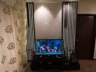 Luxury 3 BHK Interiors at Mantri Serene in Chennai, Aikaa Designs Aikaa Designs Moderne Wohnzimmer