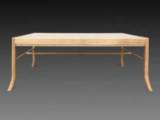 Lavenham coffee table - hessian and oak. Made to order by Perceval Designs, Perceval Designs Perceval Designs غرفة المعيشةطاولات جانبية و صواني