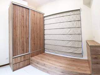 全室案例-台北市大同區-1, ISQ 質の木系統家具 ISQ 質の木系統家具 غرف نوم صغيرة