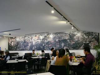 Decoración de Cafetería de la Cineteca Nacional (Ciudad de México) con Mural de Nuestra Autoría, MORAN Estudio D Arte MORAN Estudio D Arte Otros espacios