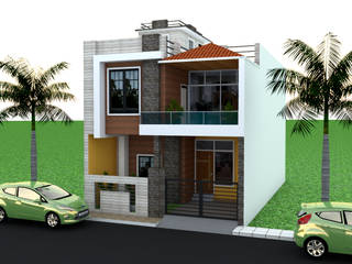 house elevation design, Dominic Interiors Dominic Interiors Rumah keluarga besar