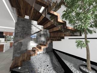 Asombrosa casa de lujo, Rebora Arquitectos Rebora Arquitectos Escaleras Madera Acabado en madera