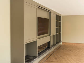Ontwerp penthouse Baarn, Studio DEEVIS Studio DEEVIS Klassische Wohnzimmer Holz Grau