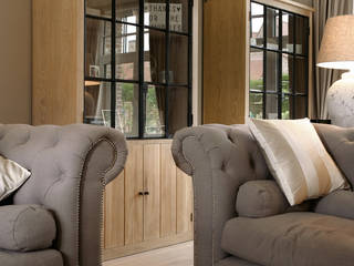 Aanbouw deluxe: zonwering & schuifpui voor aangename sfeer, Marcotte Style Marcotte Style Living room Solid Wood Brown
