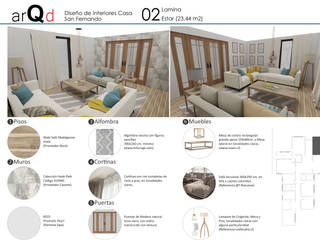 Diseño Interior Casa, ARQD spa ARQD spa Salas de estar escandinavas