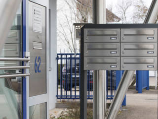 Briefkastenanlage 6er freistehend, Edelstahl, Front horizontal, Heibi Metall Heibi Metall Multi-Family house Iron/Steel