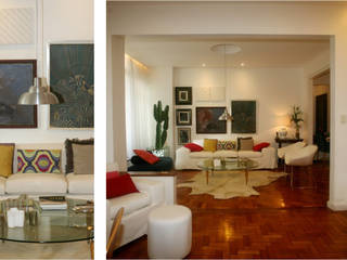 Apartamento RHL, Viviane Cunha Arquitetura Viviane Cunha Arquitetura 现代客厅設計點子、靈感 & 圖片