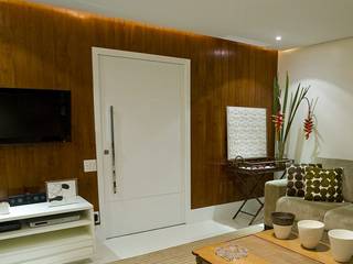 Apartamento MCN, Viviane Cunha Arquitetura Viviane Cunha Arquitetura 现代客厅設計點子、靈感 & 圖片