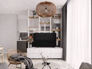 Thiết kế căn hộ 2 phòng ngủ phong cách Scandinavian , ICON INTERIOR ICON INTERIOR Living room