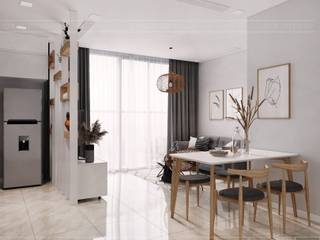 Thiết kế căn hộ 2 phòng ngủ phong cách Scandinavian , ICON INTERIOR ICON INTERIOR Scandinavian style dining room