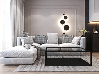 Mieszkanie z bordowym akcentem, Ambience. Interior Design Ambience. Interior Design Modern living room