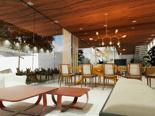 Casa JT, Indira Matos Indira Matos Rustic style dining room Wood Wood effect