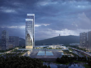 World-class Twisting Tower Glows in Ballet of Light, Architecture by Aedas Architecture by Aedas Commercial spaces Glass