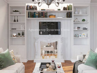 Интерьер квартиры в стиле американской классики, Архитектурное Бюро "Капитель" Архитектурное Бюро 'Капитель' Living room لکڑی Wood effect