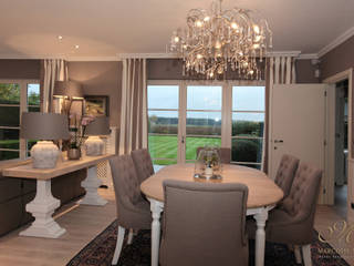 Landelijke villa bij Knokke, Marcotte Style Marcotte Style 컨트리스타일 다이닝 룸
